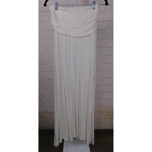 SALE Happily Grey White Pleated Maxi Skirt S NWT Elegant Lightweight Flowy